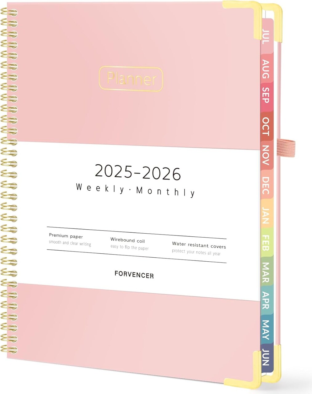 Academic Teacher Planner, Hardcover Weekly & Monthly Calendar Planner - Pink
